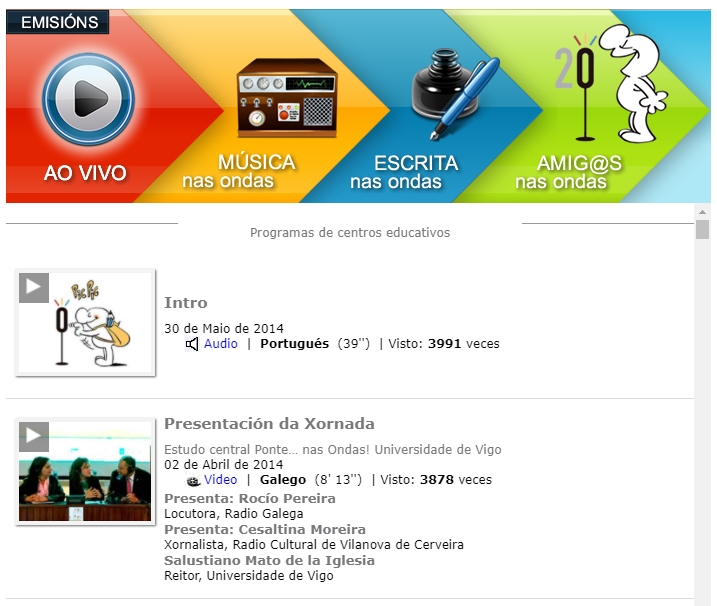 XX Edición – Xornada Multimedia PNO 2014: Vinte anos, vinte pontes